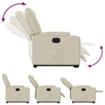vidaXL Fauteuil inclinable électrique crème similicuir