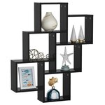 vidaXL Étagère murale cube Noir 78x15x93 cm Bois d’ingénierie