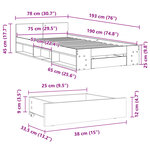 vidaXL Cadre de lit avec tiroir sans matelas noir 75x190 cm