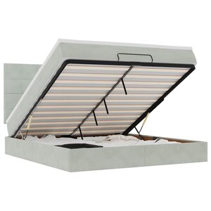 VidaXL Cadre de lit ottoman et matelas gris clair 180x200cm velours
