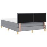 vidaXL Lit à ressorts avec coussin Gris clair 160 x 200 cm tissu