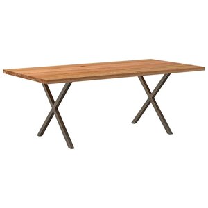 vidaXL Table à manger marron clair bois de chêne massif rectangulaire