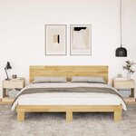vidaXL Cadre de lit avec tête de lit sans matelas 200 x 200 cm
