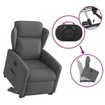 vidaXL Fauteuil inclinable Gris foncé Tissu