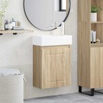 vidaXL Meuble de salle de bain avec robinet Chêne Sonoma