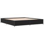 vidaXL Cadre de lit noir 200x200 cm bois d'ingénierie et métal