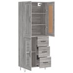 vidaXL Buffet haut Sonoma gris 69 5x34x180 cm Bois d'ingénierie