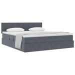 vidaXL Lit de Rangement Gris foncé 160 x 200 cm Velours