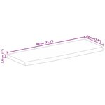 vidaXL Dessus de table 80x20x2 5 cm bord vif bois massif manguier brut
