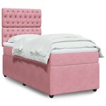 vidaXL Sommier à lattes de lit avec matelas Rose 90x200 cm Velours