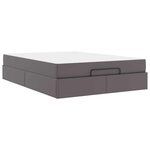 vidaXL Cadre de lit avec matelas Gris 160 x 200 cm Faux cuir
