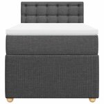 vidaXL Sommier à lattes de lit avec matelas Gris foncé 100x200cm Tissu