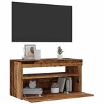 vidaXL Meubles TV avec lumières LED 2 Pièces vieux bois bois d'ingénierie