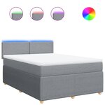vidaXL Sommier à lattes de lit avec matelas Gris clair 140x190cm Tissu