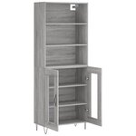 vidaXL Buffet haut Sonoma gris 69 5x34x180 cm Bois d'ingénierie
