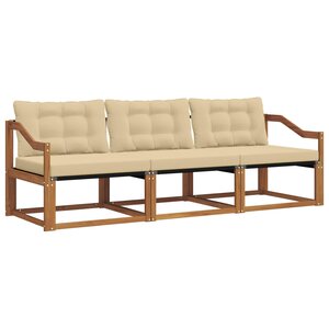 vidaXL Ensemble de canapés d'extérieur 3 Pièces Naturel et Beige