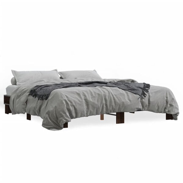 vidaXL Cadre de lit sans matelas chêne marron 160x200 cm