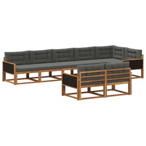 vidaXL Ensemble de canapés d'extérieur 8 pc Naturel et Anthracite