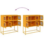 vidaXL Buffet jaune moutarde 100 5x39x107 cm acier laminé à froid