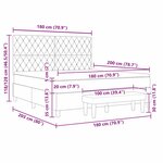 vidaXL Lit Box Spring avec Matelas & Banc Bleu Foncé 180x200 cm Velours