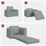 vidaXL Canapé lit au sol 2-en-1 gris clair 98x71x83 cm tissu