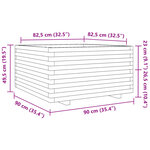 vidaXL Jardinière cire marron 90x90x49 5 cm bois de pin massif