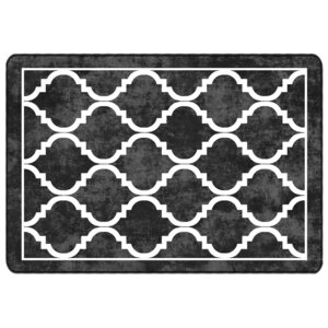 vidaXL Tapis lavable noir et blanc 160x230 cm antidérapant
