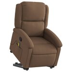 vidaXL Fauteuil de massage inclinable Marron Tissu