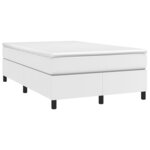vidaXL Sommier à lattes de lit avec matelas Blanc 120x200cm Similicuir