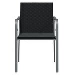 vidaXL Chaises de jardin avec coussins lot de 2 noir 56x59x84 cm rotin