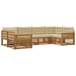 vidaXL Ensemble de canapés d'extérieur 6 pc Naturel et Beige
