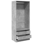 vidaXL Garde-robe gris béton 80x50x200 cm bois d'ingénierie