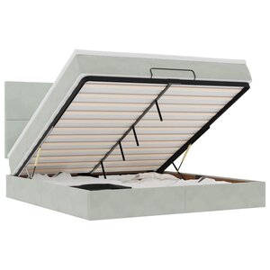 VidaXL Cadre de lit ottoman et matelas gris clair 160x200cm velours