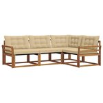 vidaXL Ensemble de canapés d'extérieur 4 pc Naturel et Beige
