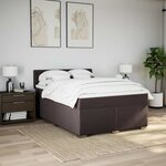 vidaXL Sommier à lattes de lit avec matelas Marron foncé 160x200 cm