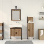 vidaXL Ensemble de meuble de salle de bain 3 pièces en chêne artisan en bois d'ingénierie