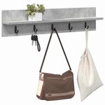 vidaXL Porte-manteau mural Montage mural Gris béton 80 x 10 5 x 18 cm