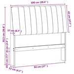 vidaXL Tête de lit capitonnée Noir 100 cm Pin massif