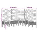 vidaXL Jardinière avec treillis marron 200x160x142 cm PP