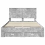 vidaXL Cadre de lit Gris béton 160 x 200 cm Bois d'ingénierie