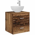 vidaXL Vanité de lavabo mural Bois ancien 49 5 x 41 x 64 5 cm