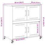 vidaXL Buffet jaune moutarde 68 5x39x72 cm acier laminé à froid
