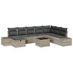 vidaXL Ensemble de canapé de jardin 9 Pièces Gris clair Poly rotin
