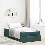 vidaXL Cadre de lit avec matelas Vert foncé 90 x 190 cm Velours