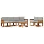 vidaXL Ensemble de canapés d'extérieur 7 pc Naturel et gris clair