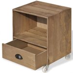vidaXL Tables de chevet 2 Pièces marron bois massif