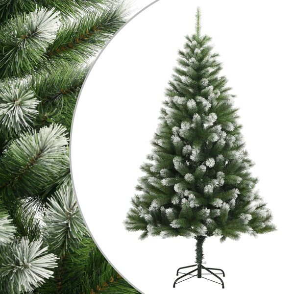 vidaXL Sapin de Noël artificiel à charnières avec neige floquée 210 cm