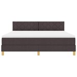 vidaXL Lit boxspring avec matelas Marron foncé 180 x 200 cm tissu