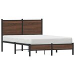 vidaXL Cadre de lit en métal sans matelas chêne marron 120x190 cm