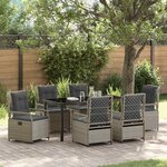 vidaXL Ensemble de salle à manger pour jardin 7 Pièces Gris clair